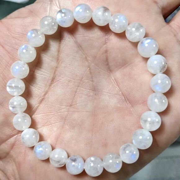 HALLOWEEN SALE 8mm AAA Grade Moonstone Crystal Bracelet - Picture 3 of 5